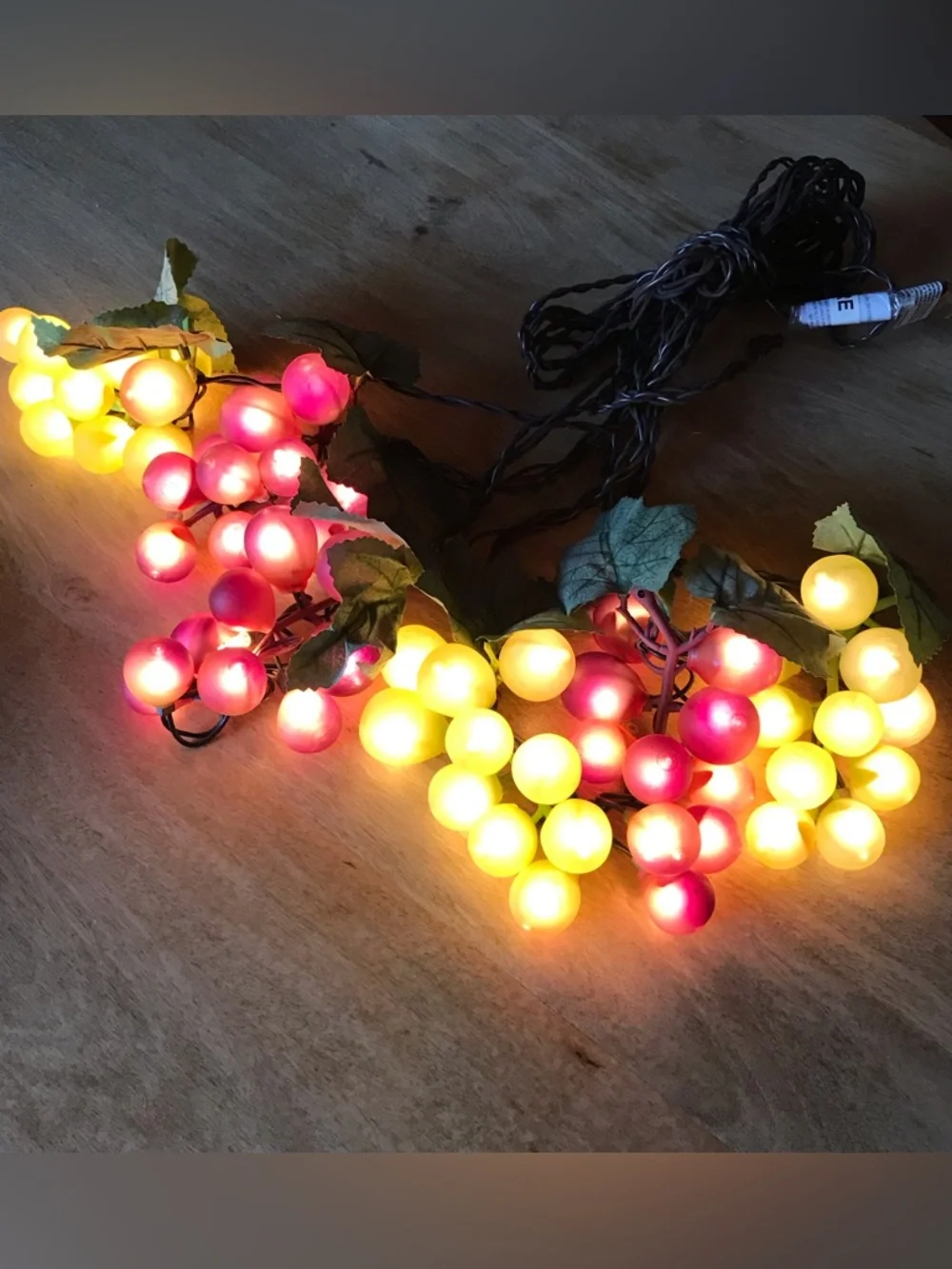 Outdoor Clustered Grape String Lights - Green and Purple LED Decor